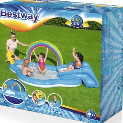 Basen dmuchany ze zjeżdżalnią Tęcza 257 x 145 x 91 cm BESTWAY