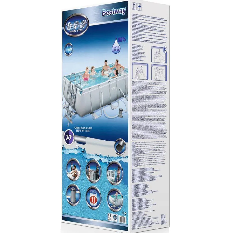 Basen stelażowy Power Steel 404 x 201 x 100 cm BESTWAY