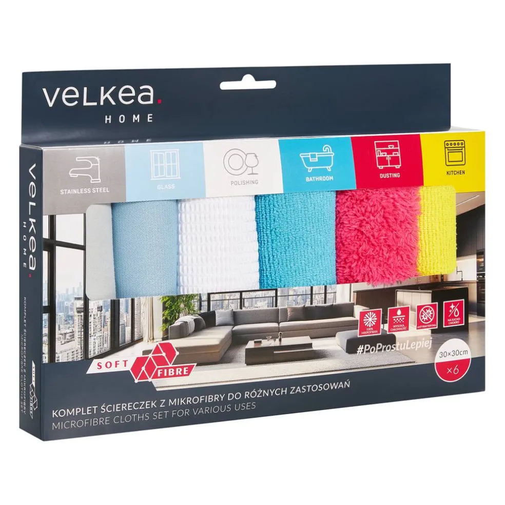 Ściereczki z mikrofibry Soft Fibre zestaw 6 szt. VELKEA