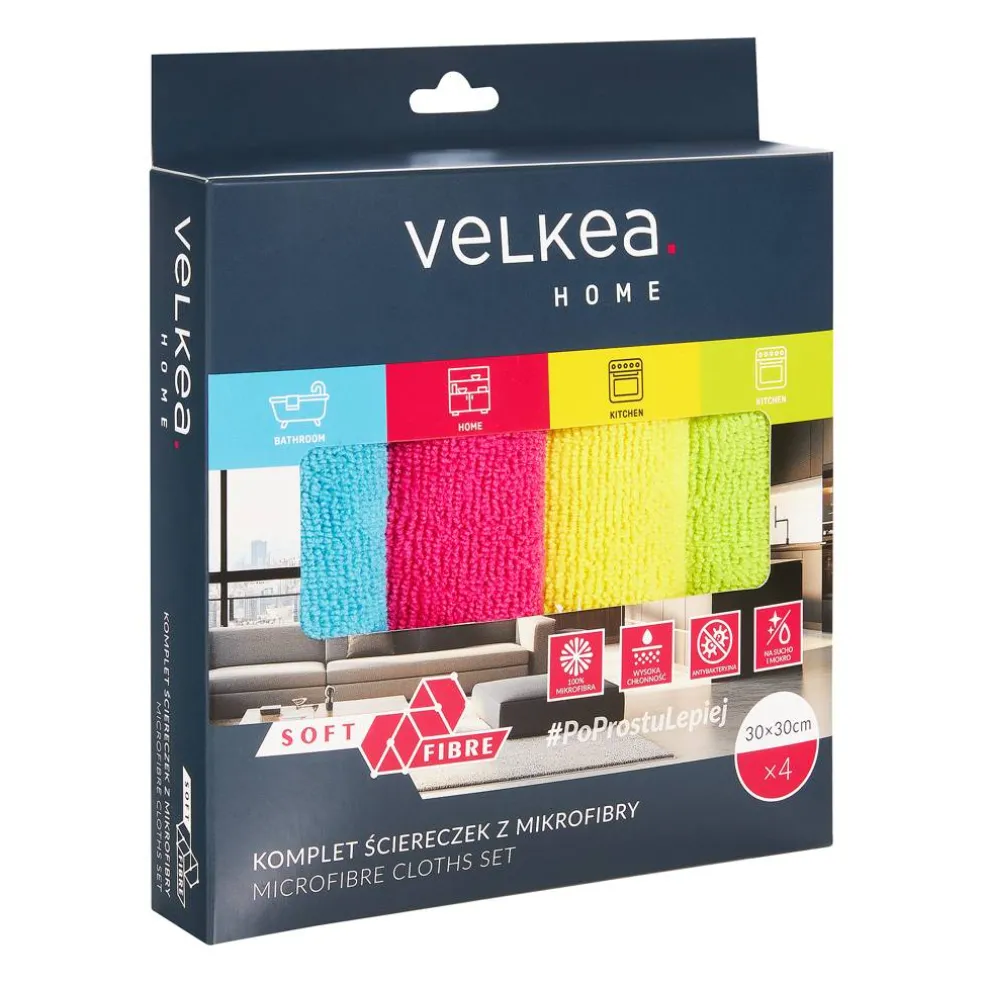 Ściereczki z mikrofibry Soft Fibre zestaw 4 szt. VELKEA