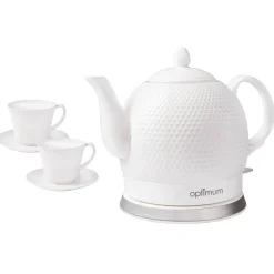 Czajnik elektryczny ceramiczny 1,2 l CJS-1312 z filiżankami OPTIMUM