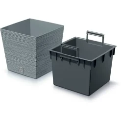Donica ogrodowa Furu Square Low 24 x 24 cm PROSPERPLAST