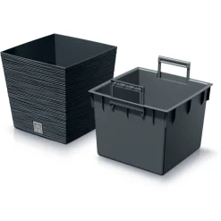 Donica ogrodowa Furu Square Low 24 x 24 cm PROSPERPLAST