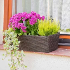 Donica ogrodowa prostokątna 49 x 16 x 14,5 cm wenge PATIO