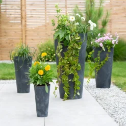 Donica ogrodowa Tubus Slim Beton Effect 29 x 15 cm PROSPERPLAST