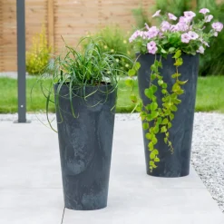 Donica ogrodowa Tubus Slim Beton Effect 48 x 25 cm PROSPERPLAST