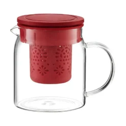 Dzbanek Subtele z zaparzaczem i pokrywką 800 ml czerwony AMBITION
