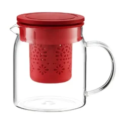 Dzbanek Subtele z zaparzaczem i pokrywką 800 ml czerwony AMBITION