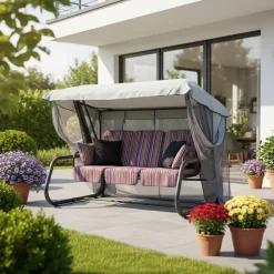 Huśtawka ogrodowa z moskitierą Venezia PATIO
