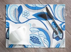 Komplet 2 podkładek na stół Blue Flowers 30 cm x 40 cm PATIO
