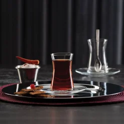 Komplet szklanek ze spodkami Heybeli 8-elementowy PASABAHCE