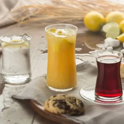Komplet szklanek ze spodkami Heybeli 8-elementowy PASABAHCE