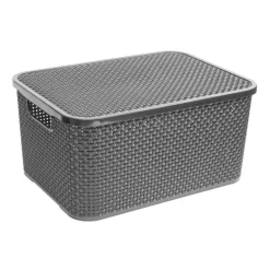 Kosz z pokrywką Rattan 19 l BRANQ