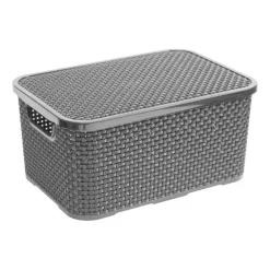 Kosz z pokrywką Rattan 10 l BRANQ