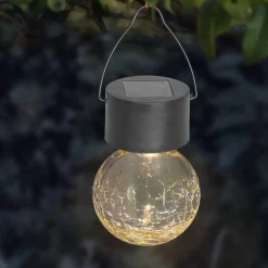 Lampa ogrodowa solarna 6 cm wisząca kula PATIO