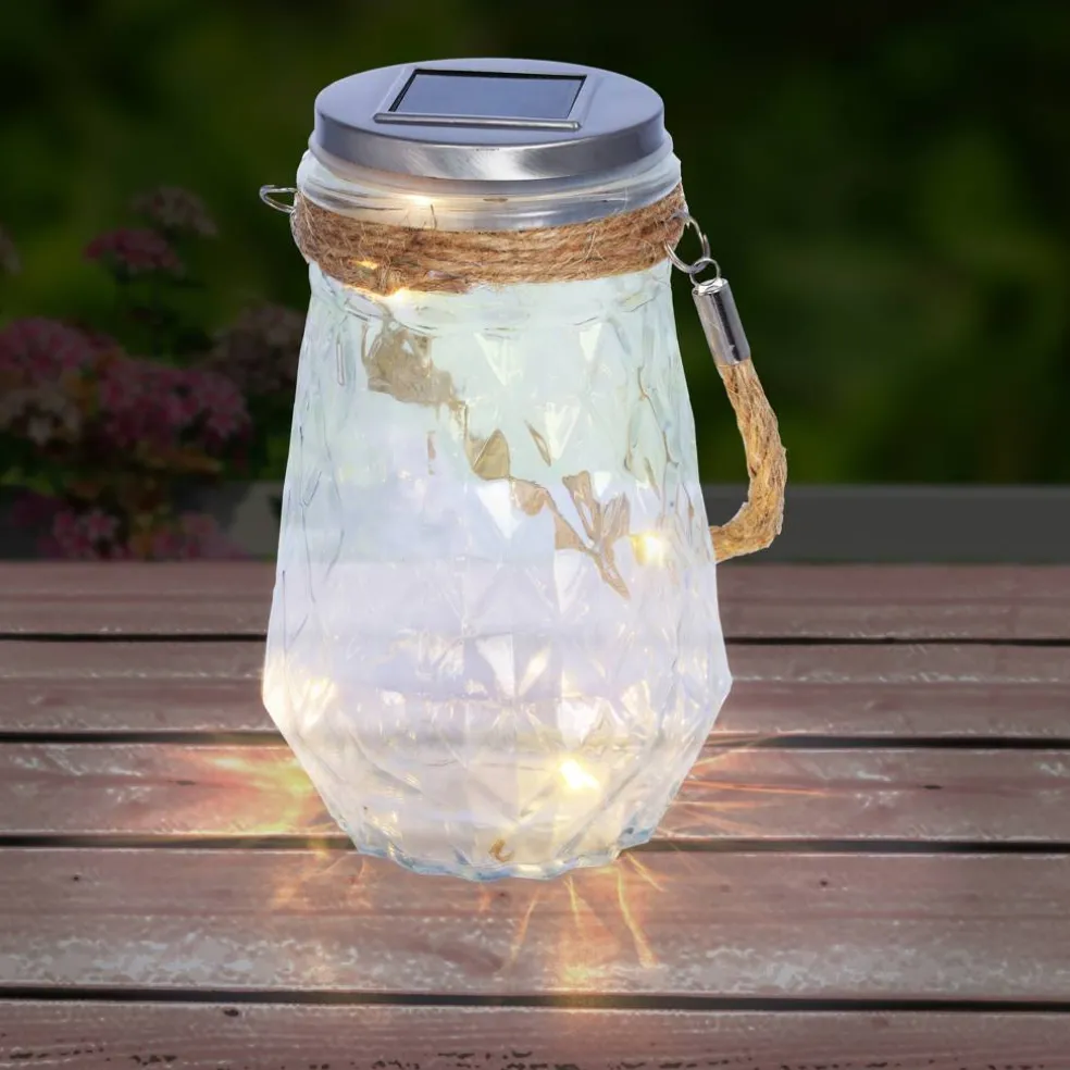 Lampa solarna 11,5 x 17,8 cm wiszący słoik PATIO