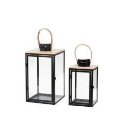 Lampion dekoracyjny Dark Leather MY HOME