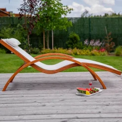 Leżak ogrodowy drewniany Larice ecru PATIO