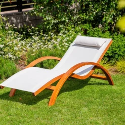 Leżak ogrodowy drewniany Larice ecru PATIO