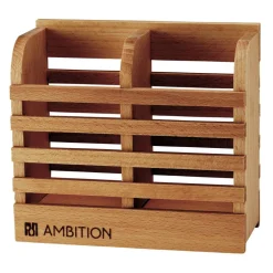Organizer kuchenny drewniany Natural 2-komorowy 16 x 7 x 14 cm AMBITION