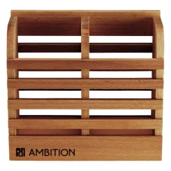 Organizer kuchenny drewniany Natural 2-komorowy 16 x 7 x 14 cm AMBITION
