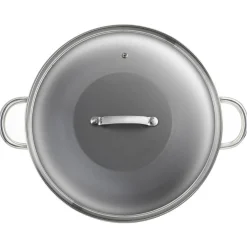 Patelnia wok z dwoma uchwytami Storm 30 cm z pokrywką AMBITION