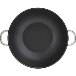 Patelnia wok z dwoma uchwytami Storm 30 cm z pokrywką AMBITION
