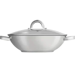 Patelnia wok z dwoma uchwytami Storm 30 cm z pokrywką AMBITION