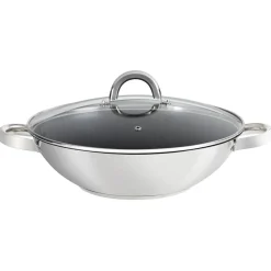 Patelnia wok z dwoma uchwytami Storm 30 cm z pokrywką AMBITION
