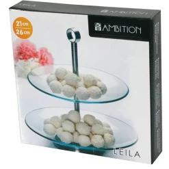 Patera szklana dwupoziomowa Leila 25 cm AMBITION