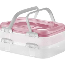 Pojemnik na ciasto dwupoziomowy Dolce 40x30x18 cm DOMOTTI