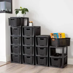 Regał z 2 koszykami Rattan BRANQ