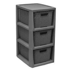 Regał z 3 koszykami Rattan BRANQ