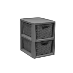 Regał z 2 koszykami Rattan BRANQ