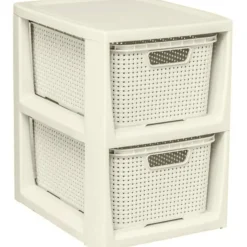 Regał z 2 koszykami Rattan BRANQ