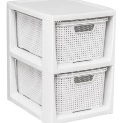 Regał z 2 koszykami Rattan BRANQ