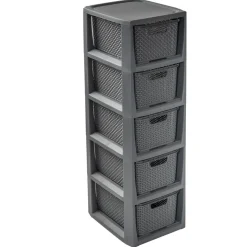 Regał z 5 koszykami Rattan BRANQ