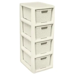Regał z 4 koszykami Rattan BRANQ