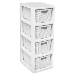 Regał z 4 koszykami Rattan BRANQ