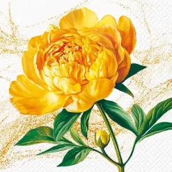Serwetki papierowe Peony Blossom piwonia żółta 33 x 33 cm 20 szt. PAW
