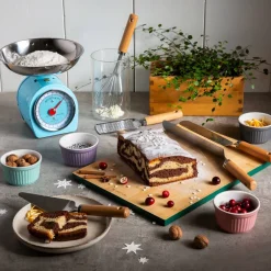 Waga kuchenna niebieska z czerwoną wskazówką 5 kg AMBITION