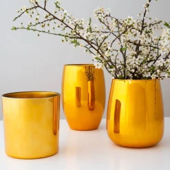 Wazon szklany Gold Deco 20 cm AMBITION