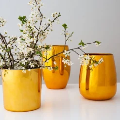 Świecznik szklany Gold Deco 14 cm AMBITION