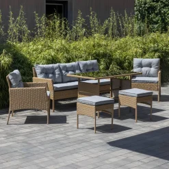 Zestaw mebli ogrodowych z technorattanu Julie beżowy PATIO