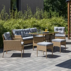 Zestaw mebli ogrodowych z technorattanu Julie beżowy PATIO