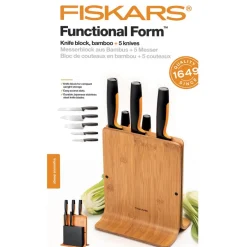 Zestaw 5 noży w bloku bambusowym Functional Form FISKARS