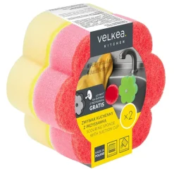 Zmywak kuchenny z przyssawką 2 szt. VELKEA MIX KOLORÓW